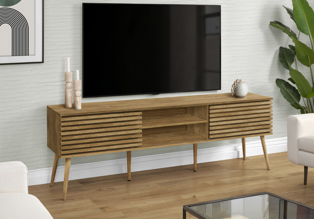 72-Inch Walnut TV Stand - Media Entertainment Center