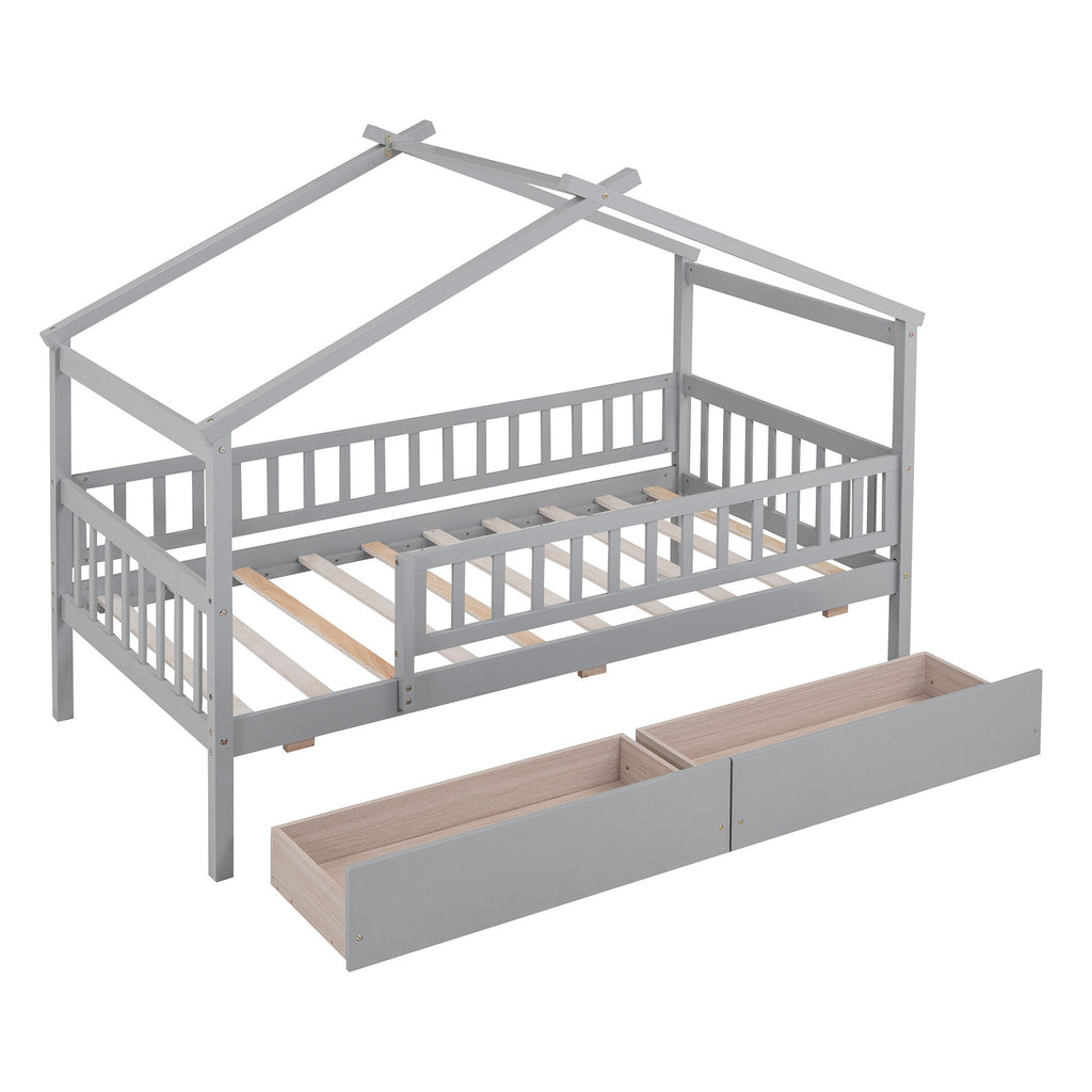 House Bed With 2 Drawers