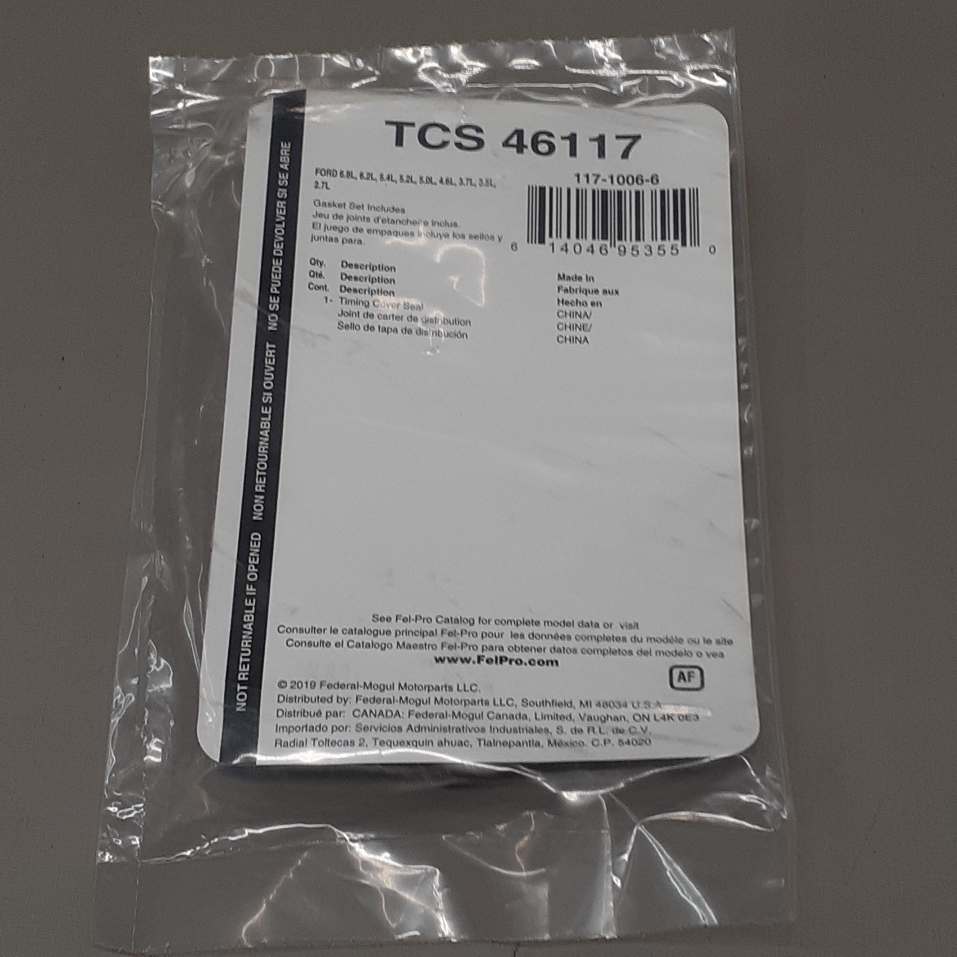 FEL-PRO Crankshaft Front Seal Set TCS46117 (New)