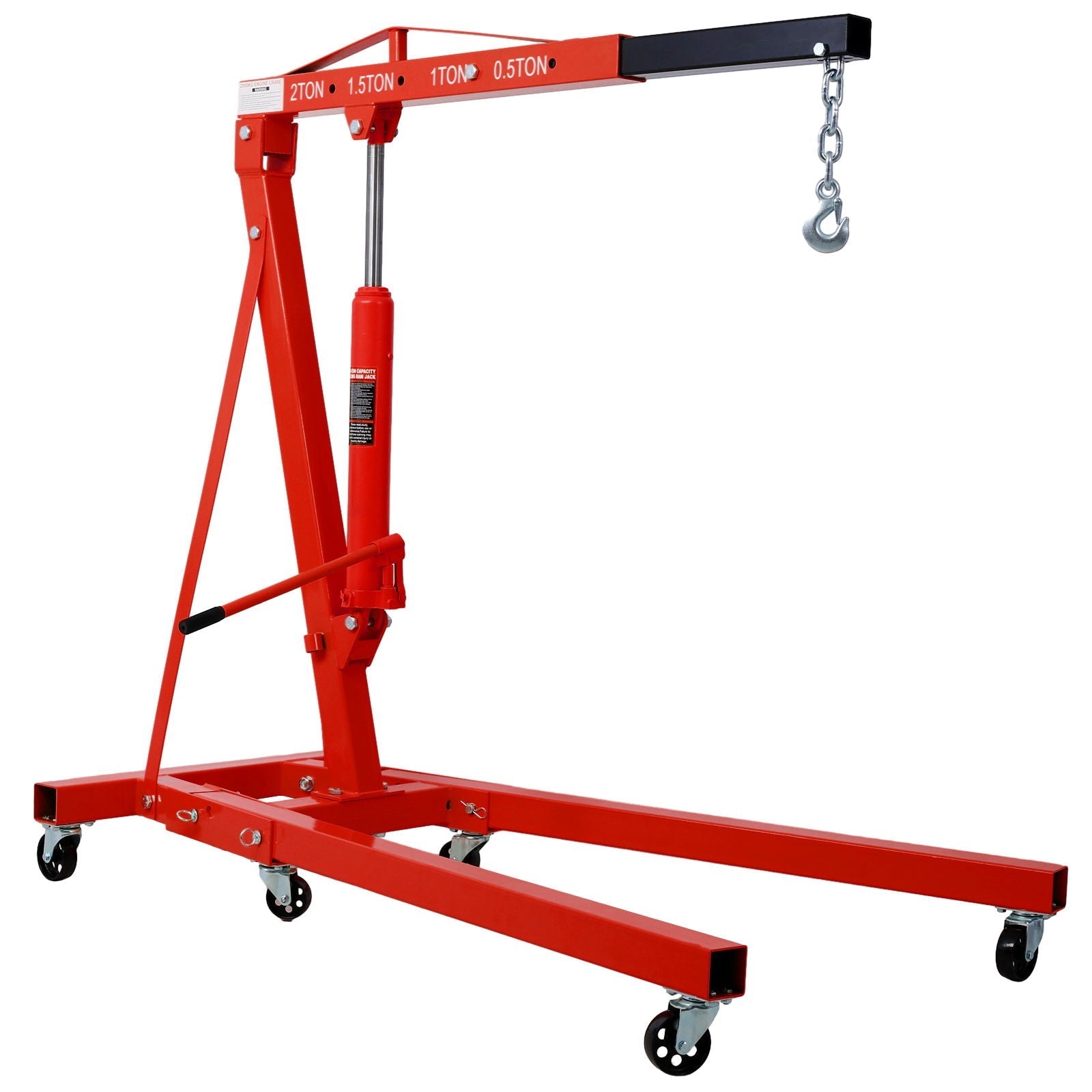 2 Ton Folding Engine Hoist Crane Lift with 6 Wheels