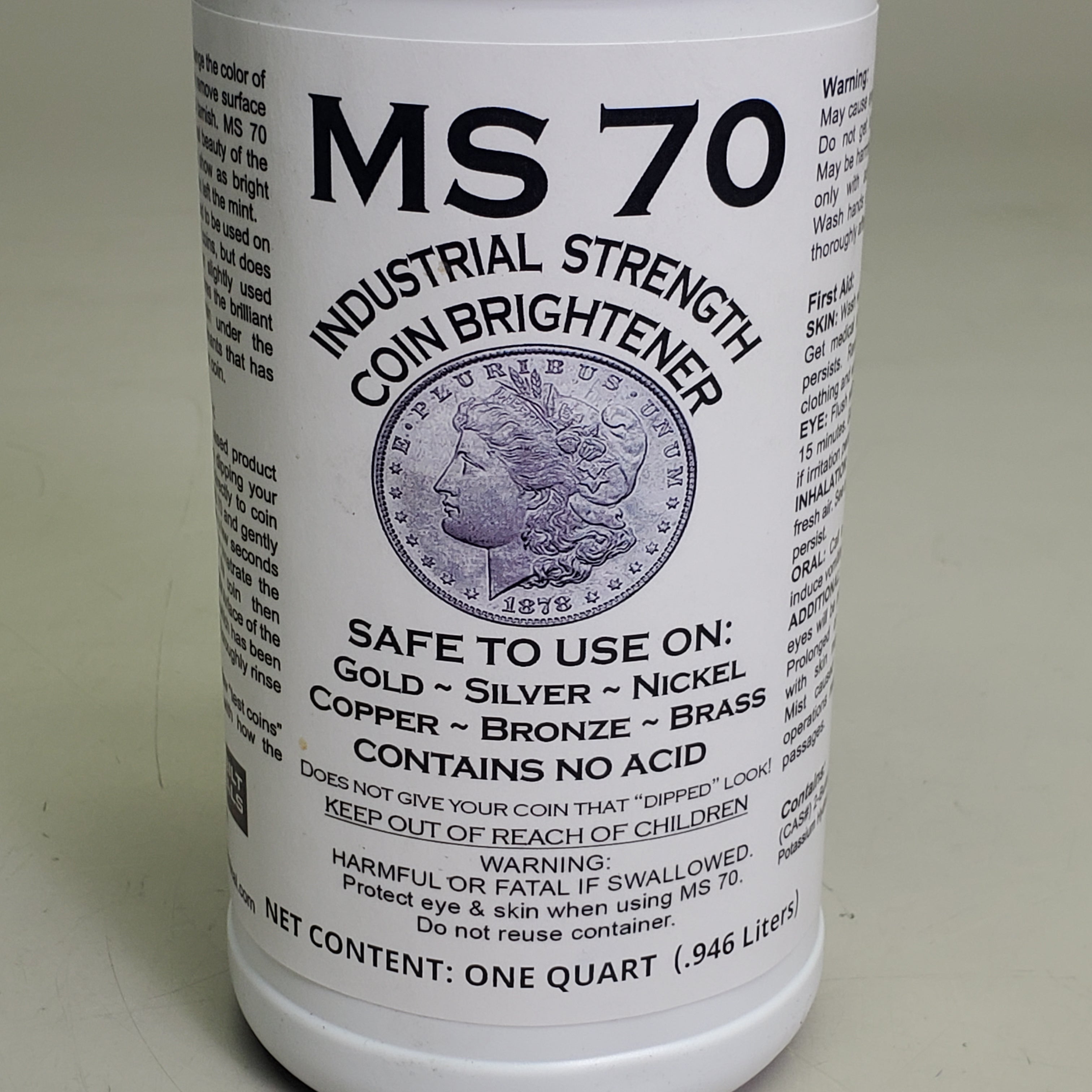 BETTERBILT CHEMICALS Industrial Strength Coin Brightener 1 Qt MS70 Safe On Gold Silver Nickel Copper Bronze Brass