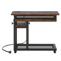 Adjustable Portable C-Shaped Desk With Power Outlet & USB Ports