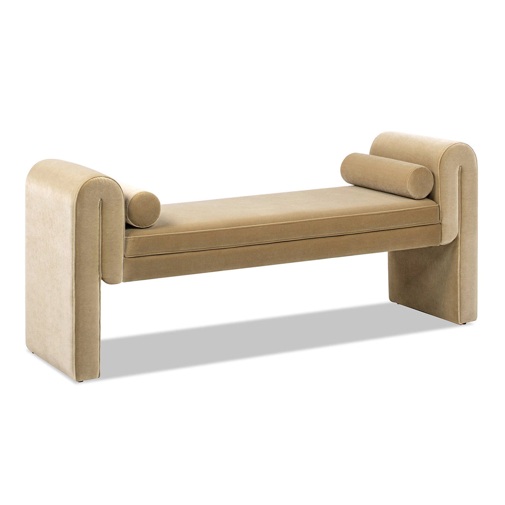 Mason 60.5" Arched Arm Bench with Bolster Pillows