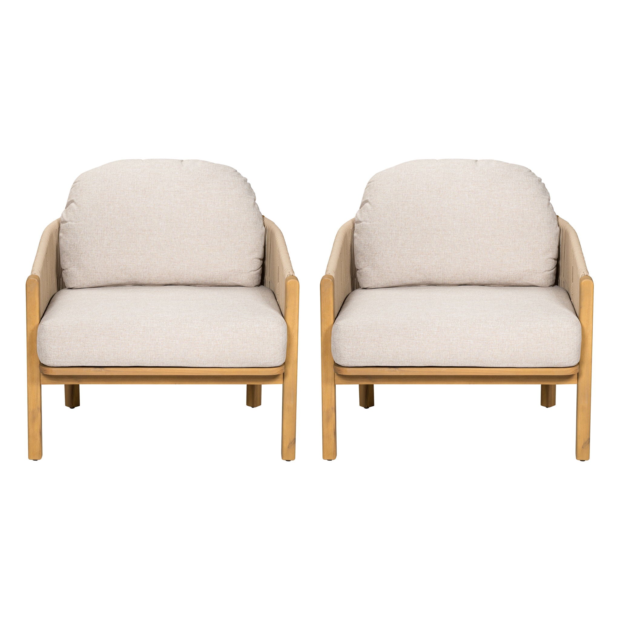 Grotta Outdoor Wood Club Chair Set of 2
