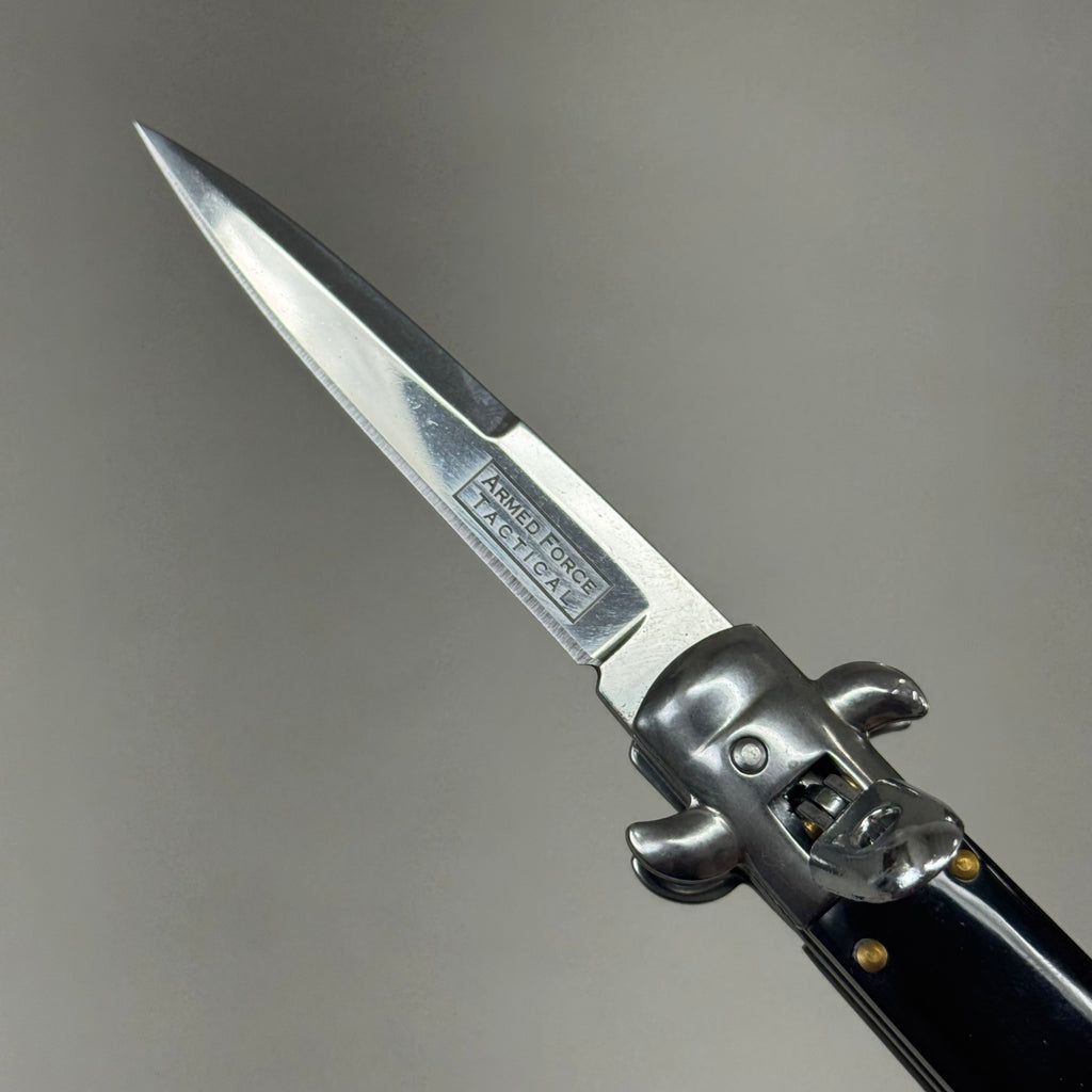 ZA@ ARMED FORCE TACTICAL Handcrafted OTF Pocket Knife 3.5" Blade 8" Overall Length Black ST-8BB