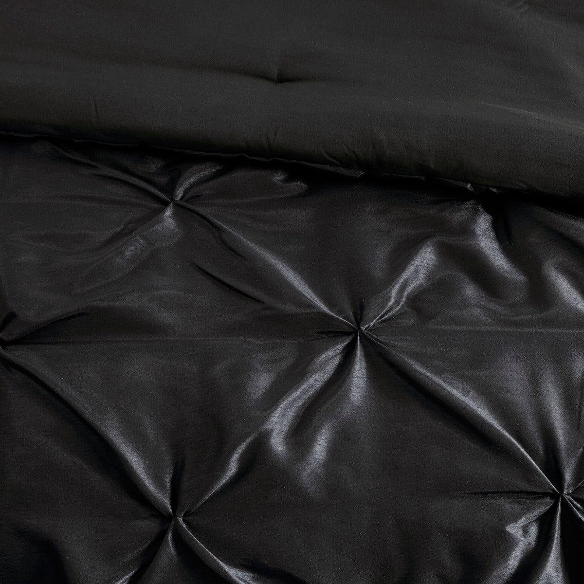 7 Piece Tufted Comforter Set Black Queen