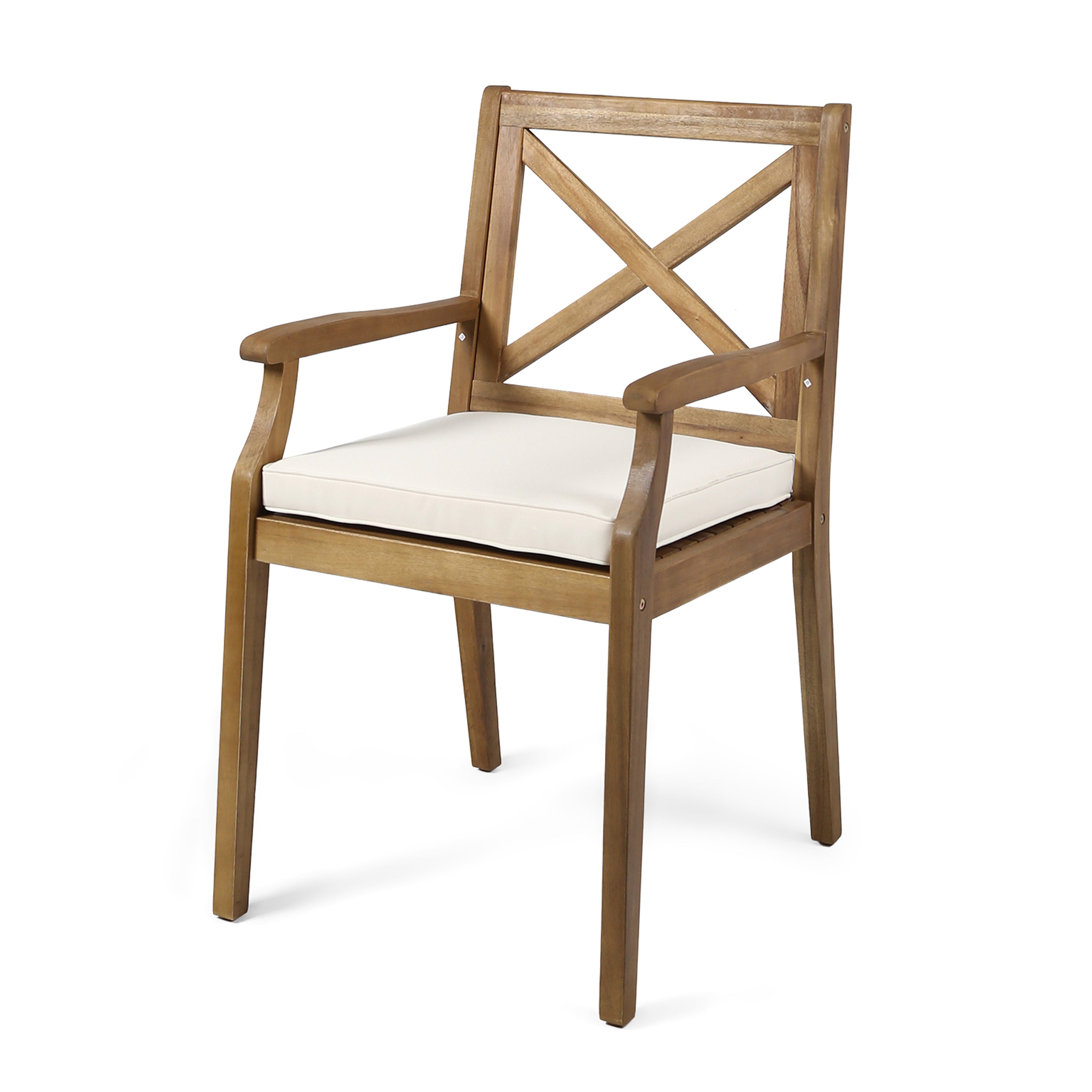Perla Dining Chair 2-Piece Set with Cream Cushions
