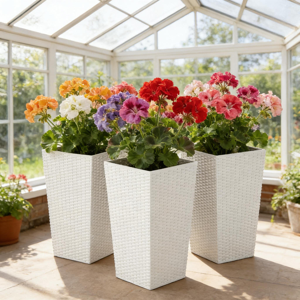 Spacious Plant Pots, Plants Box Set of 3, Tall Planters Box