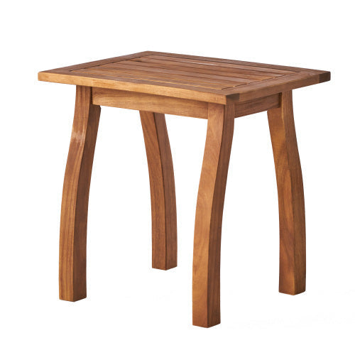 Patio Conversation Set with Acacia Wood Armchairs and End Table
