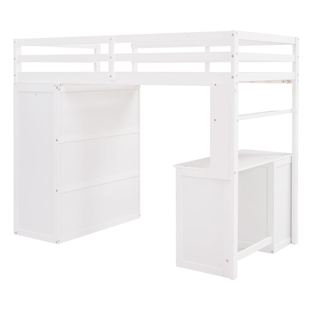 Loft Bed With Drawers, Desk, And Wardrobe