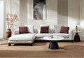 Mardi Tweed Sectional Sofa With 3 Pillows - Maroon / Beige