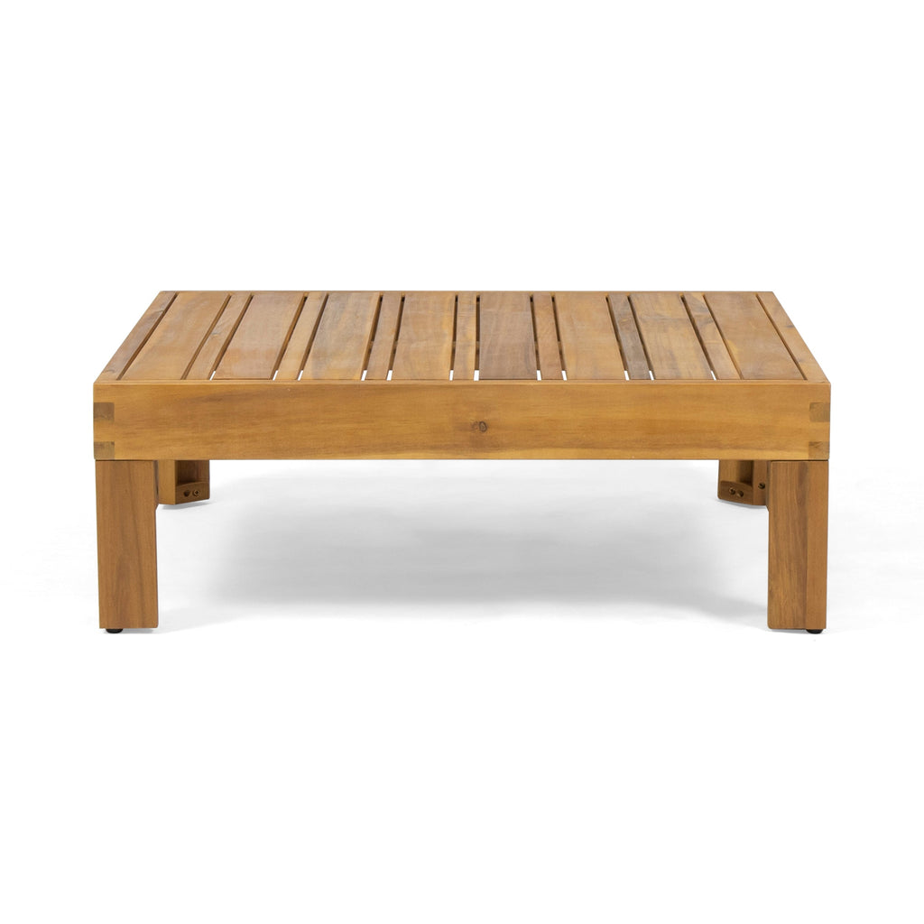 OANA Outdoor Wooden Sectional Set with Cushions, Beige