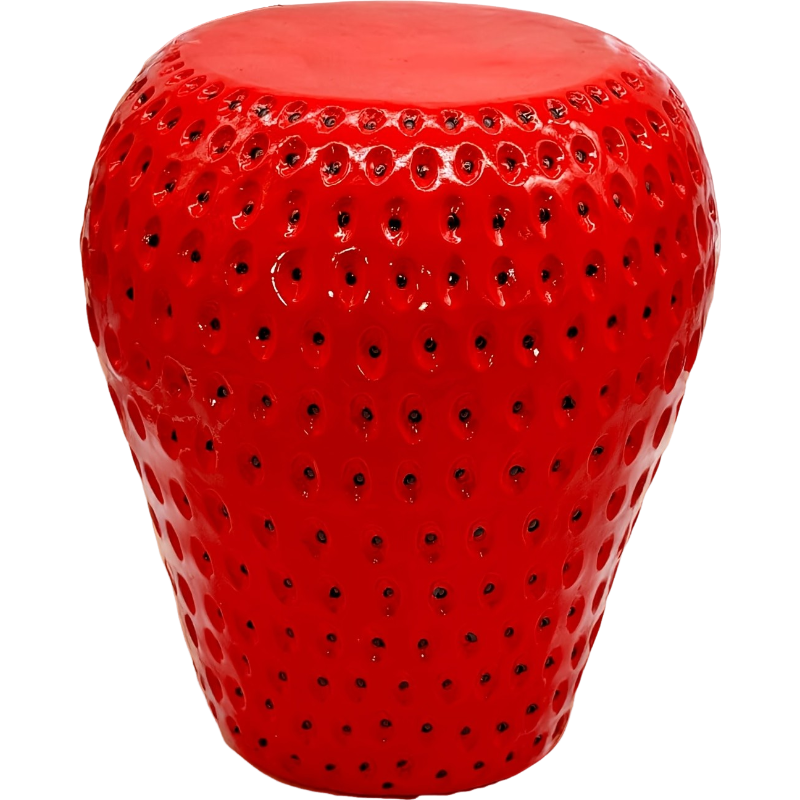 Strawberry Fruit Stool, 13.4" Oversized Resin Stool
