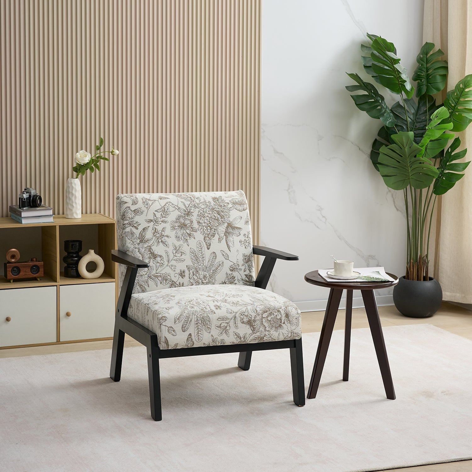Mid-Century Modern Lounge Armchair - Seat Cushion (Beige + Grey)