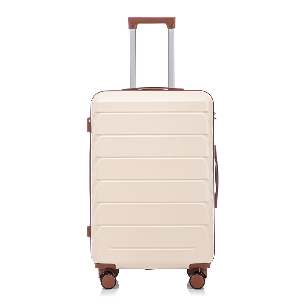 3-Piece ABS Spinner Wheel Luggage Set 20"/24"/28" Beige