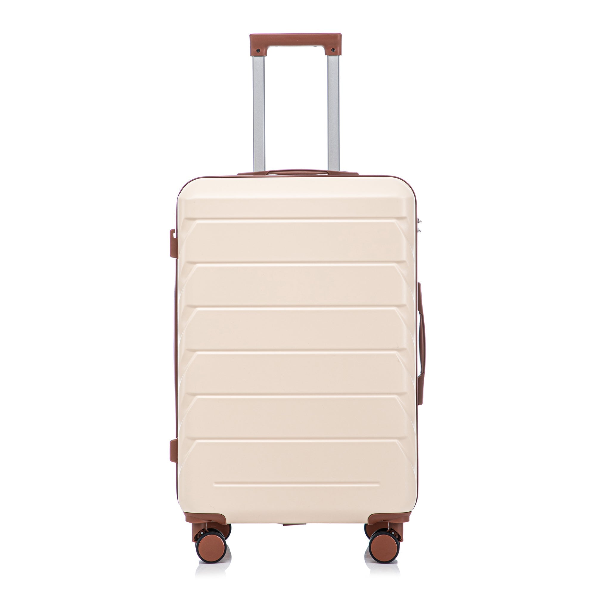 3-Piece ABS Spinner Wheel Luggage Set 20"/24"/28" Beige