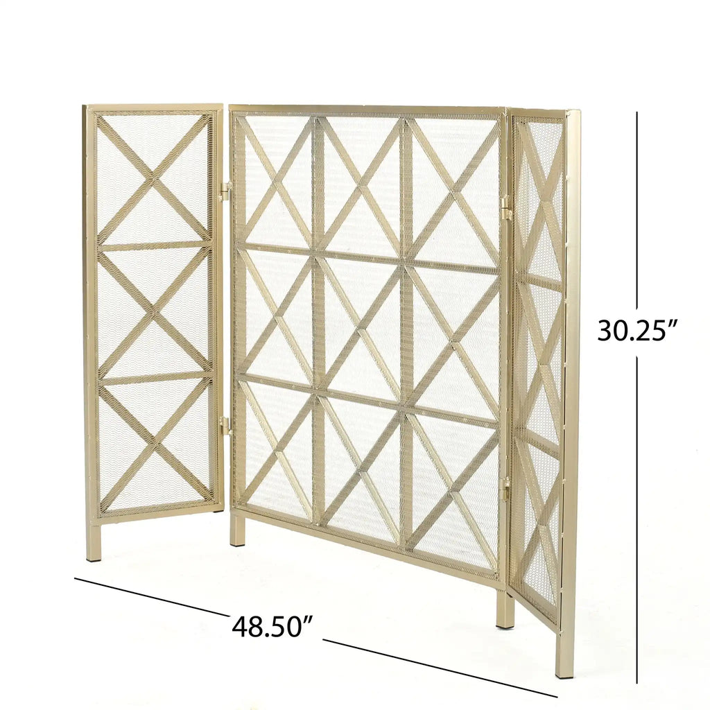 Margaret - 3 Panel Fireplace Screen Iron