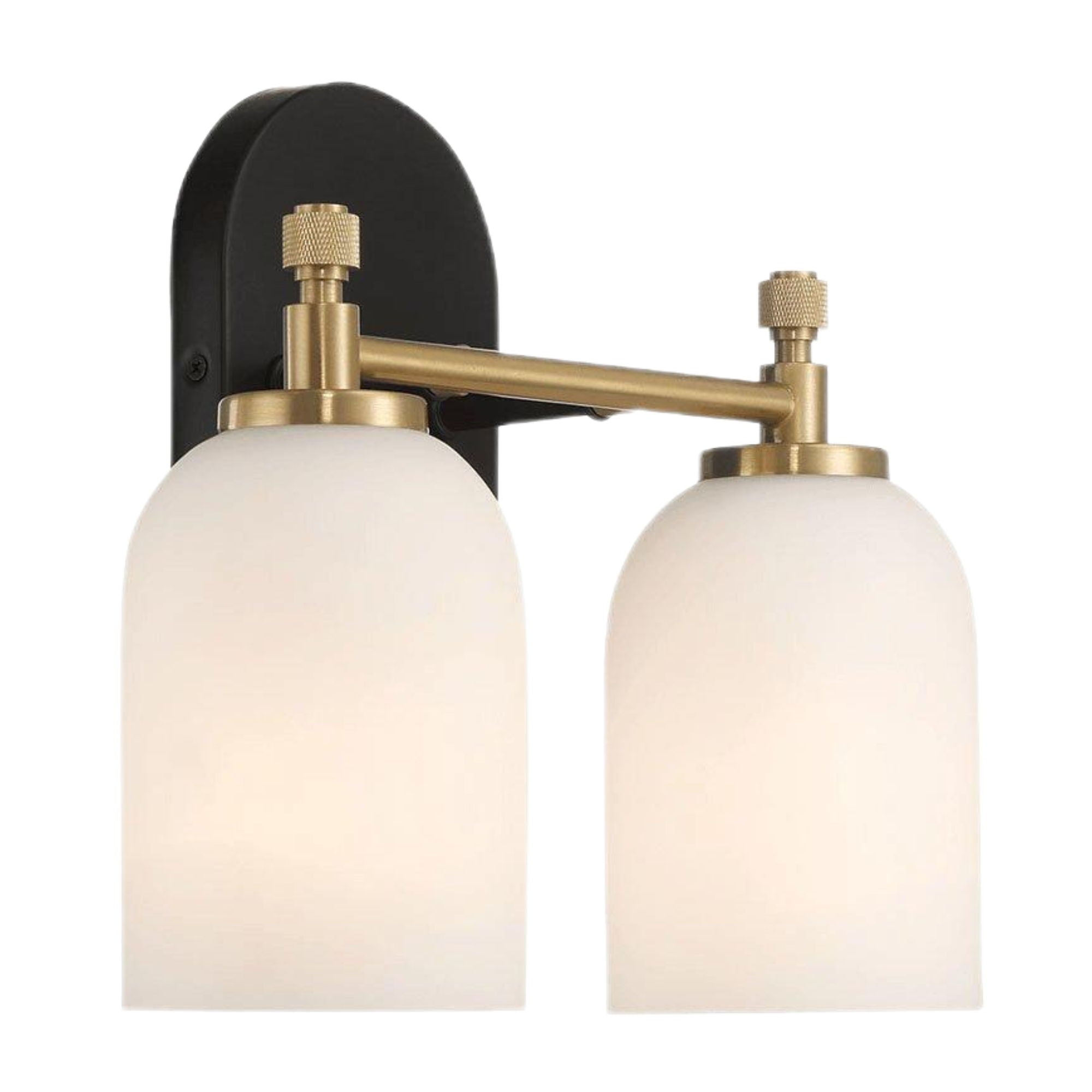 Vortex - 2 Lights Vanity In Style For Over Bathroom Mirror Wall Sconce - Black / Gold / White