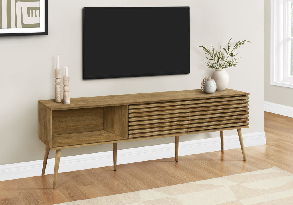 72-Inch Walnut TV Stand - Media Entertainment Center