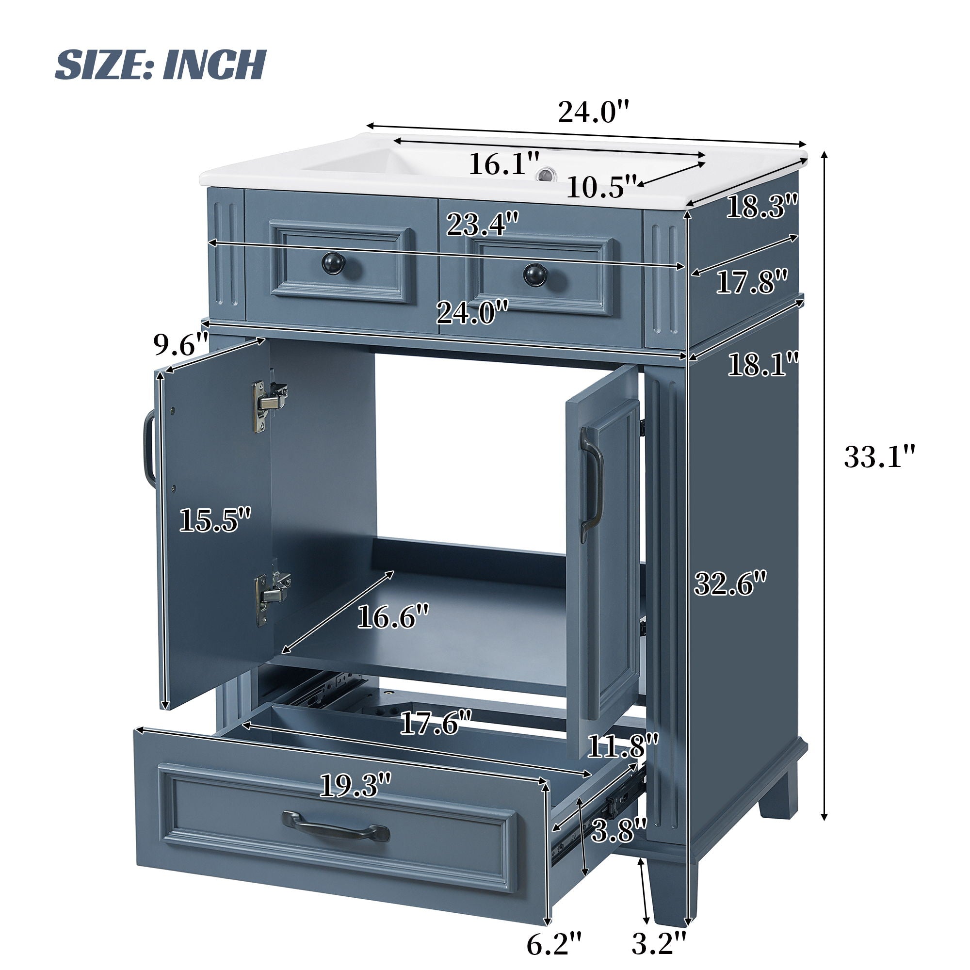 Bathroom Vanity With Sink And Storage Cabinet
