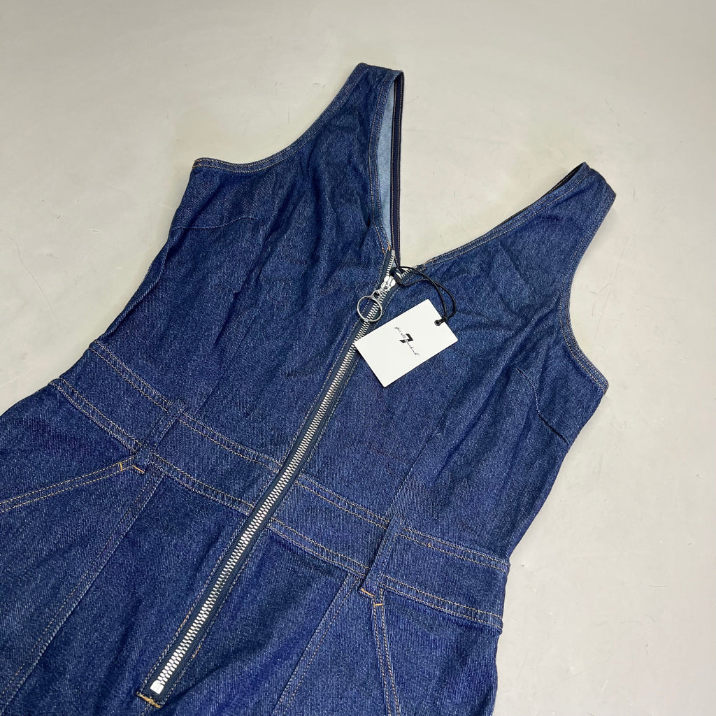 7 FOR ALL MANKIND Soft Denim Zip Up Jumper Womens Sz M Dark Blue AU7190865A WLSR