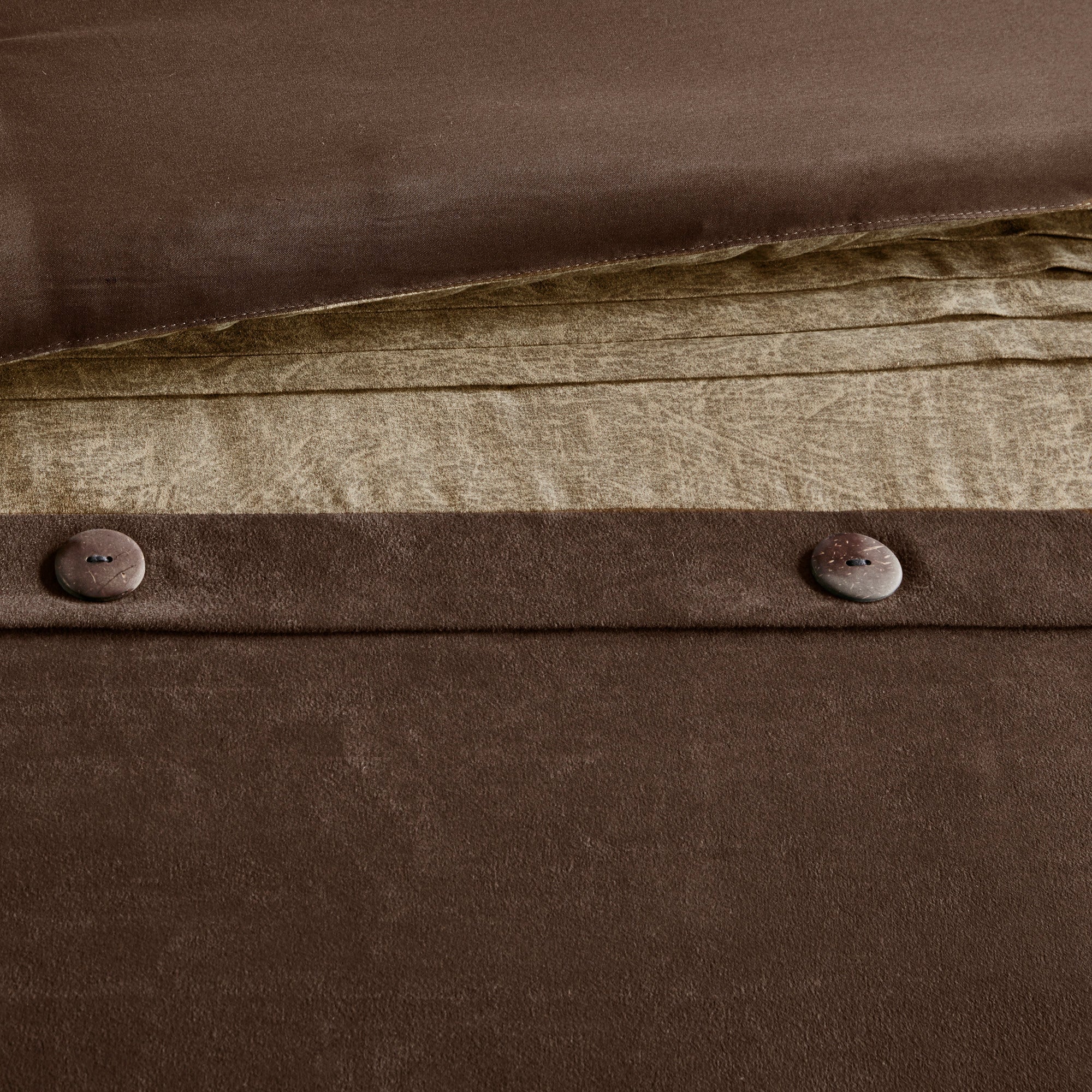 7 Piece Faux Suede Comforter Set Brown California King
