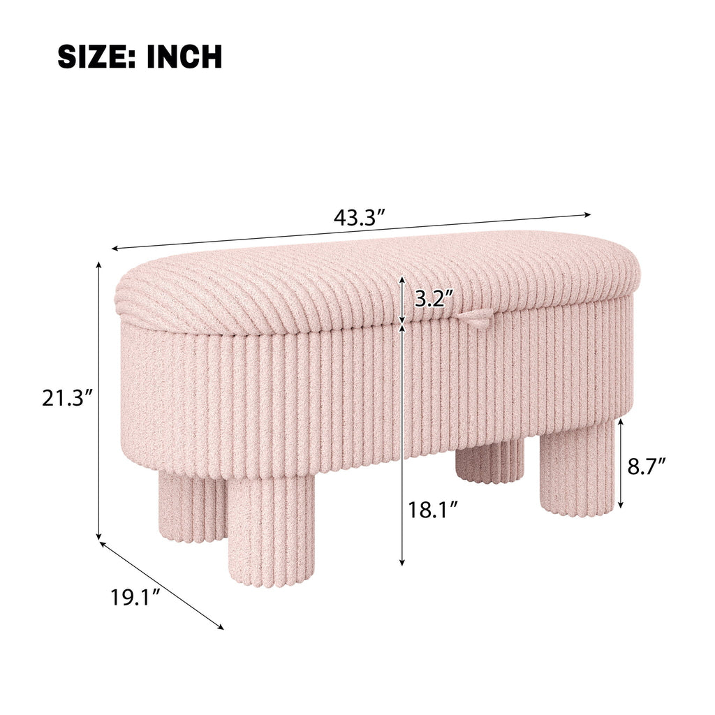 Storage Ottoman Upholstered Bench With Lift-Top Storage