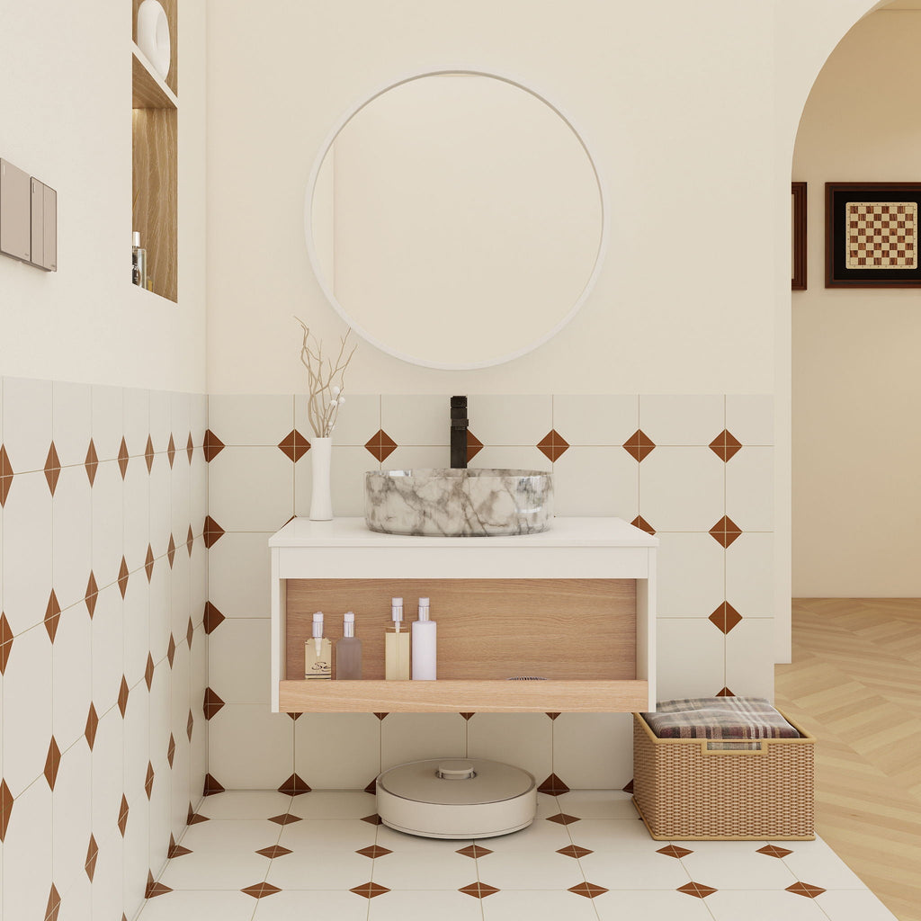 Floating Bathroom Vanity With Vessel Sink