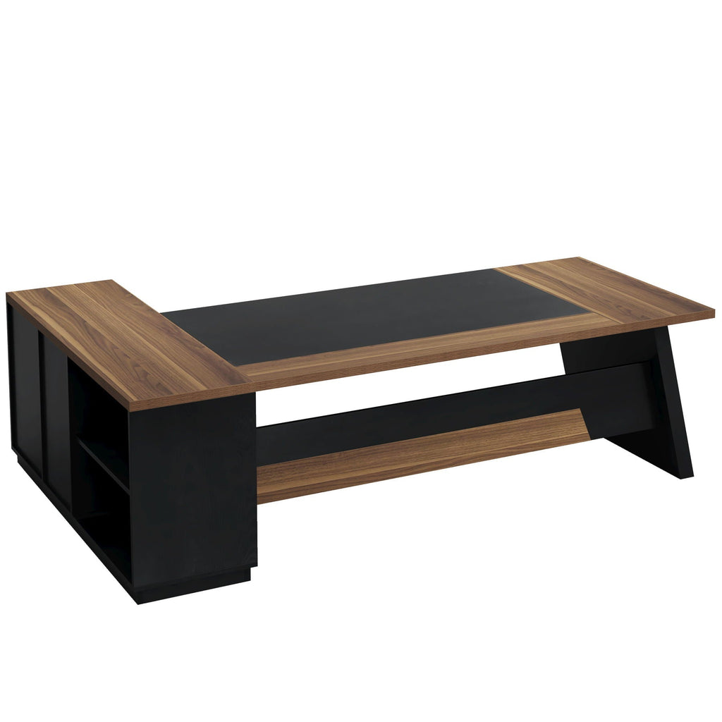 L-Shaped Executive Desk With File Cabinet & Drawers