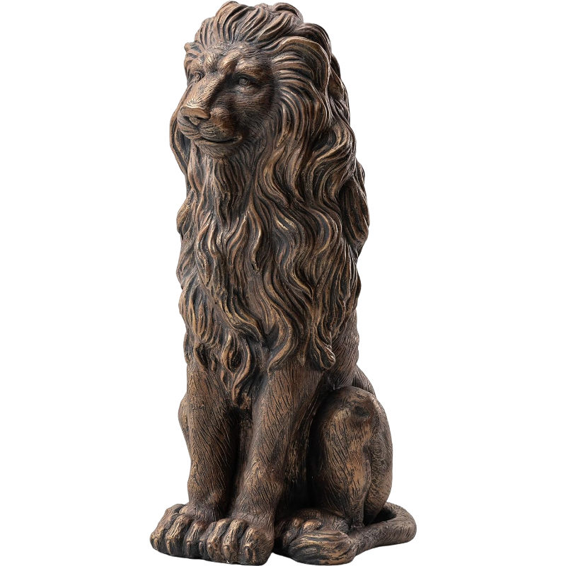 20.5" Resin Lion Statue, Outdoor and Indoor Decorative Sculpture