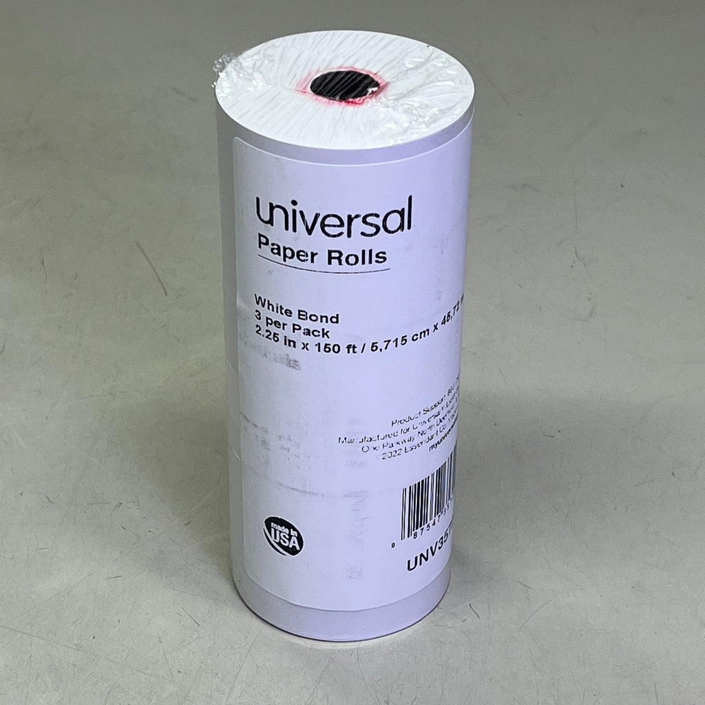 UNIVERSAL (32 PACK) Adding Machine/Calculator Paper Rolls 2.25"x150' White 35720