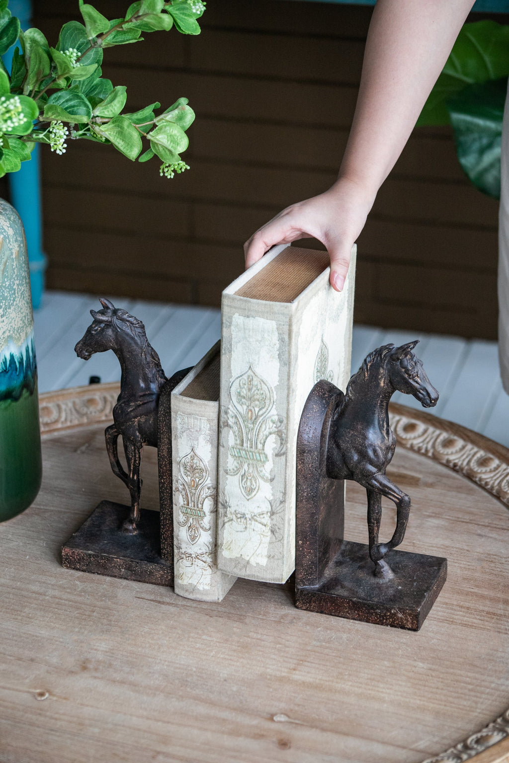 S/2 5x4x10.5' Trotting Horse Bookends