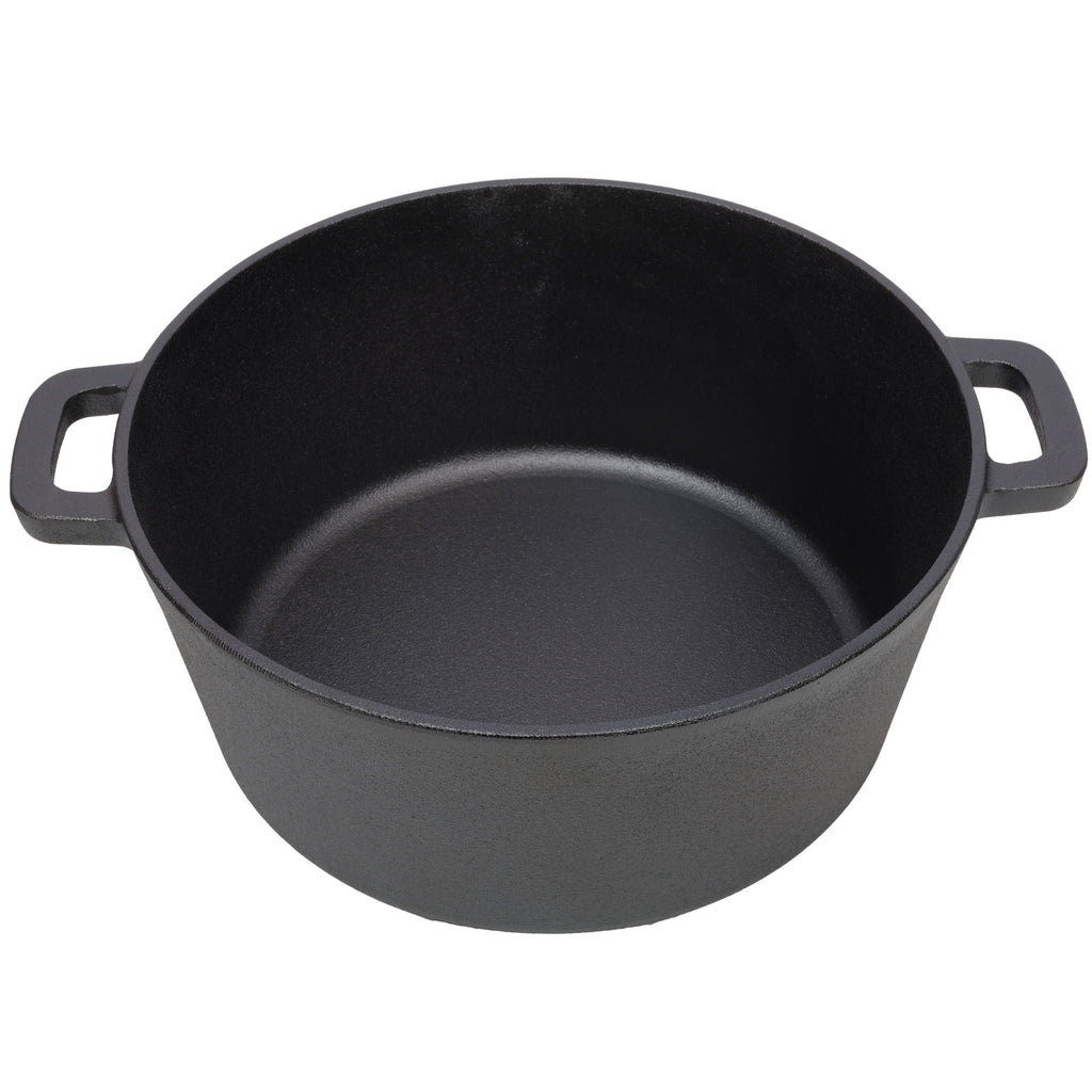 3 In 1 Pre-Seasoned Cast Iron Dutch Oven, 5 Quart with Silicone Handles