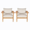 Terassi Outdoor Lounge Chair Set of 2 with Cushions - Beige / Light Teak