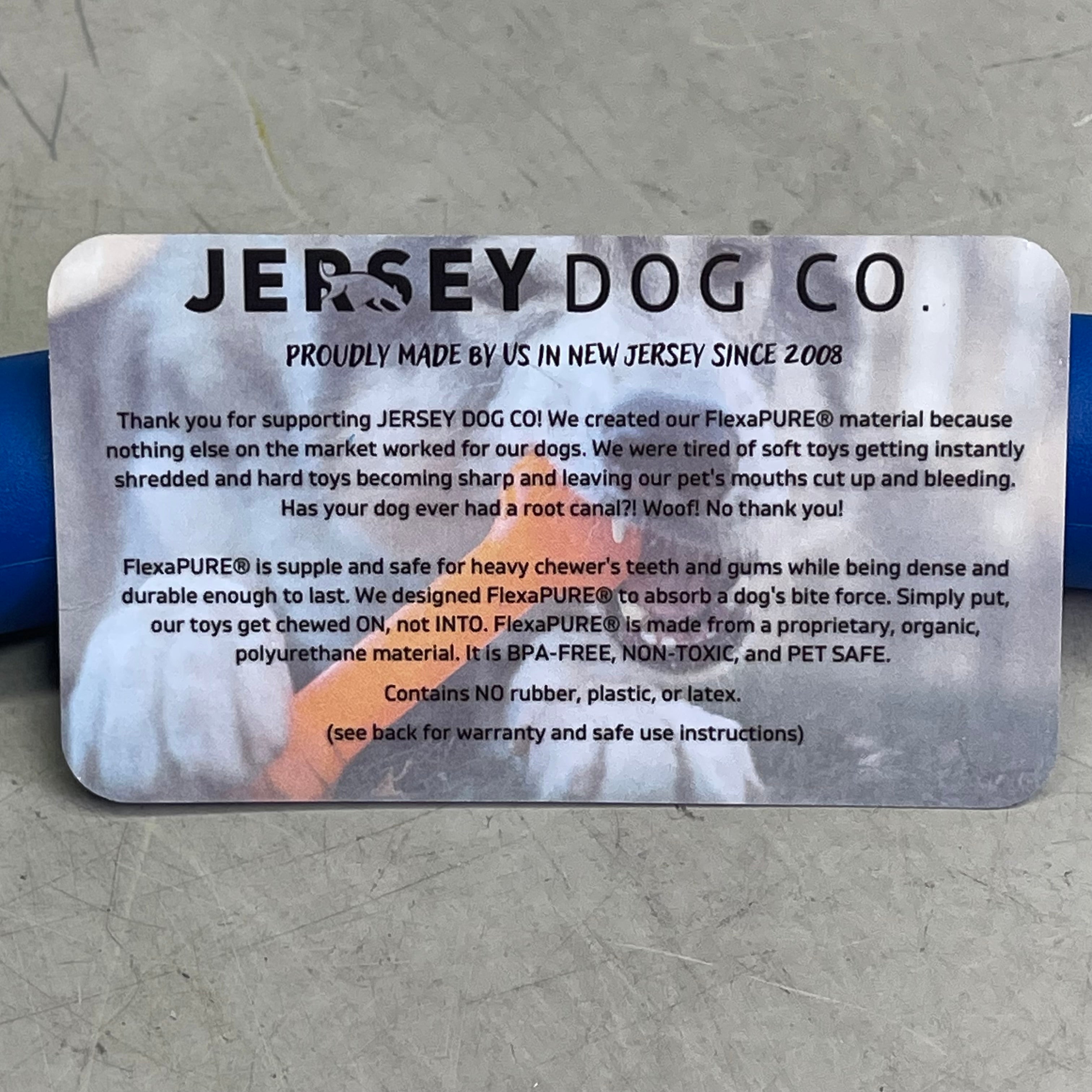 JERSEY DOG CO "Perfect Tug" Dog Chew Toy 24" Blue 800BL