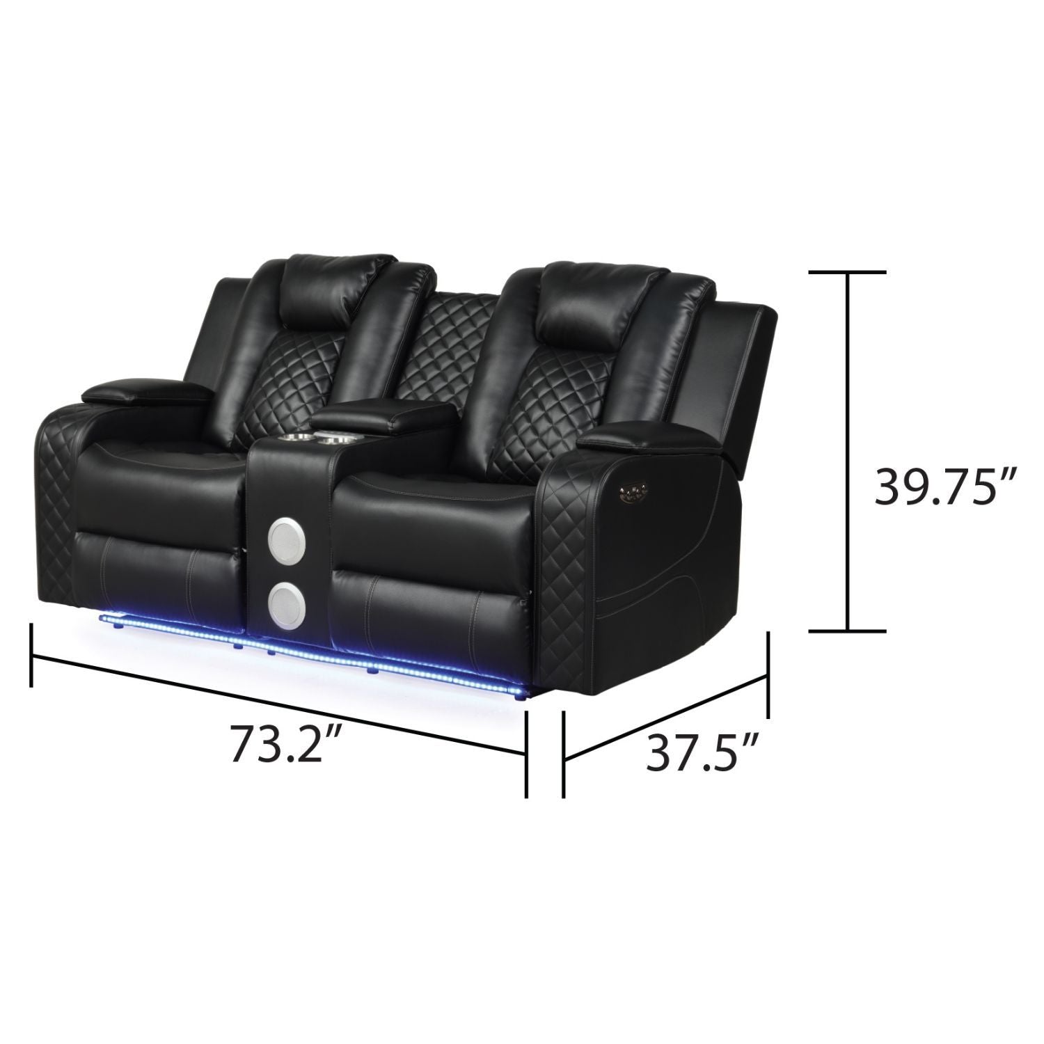 Benz - LED & Power Recliner With Adjustable Headrests And Ambient LED Lighting