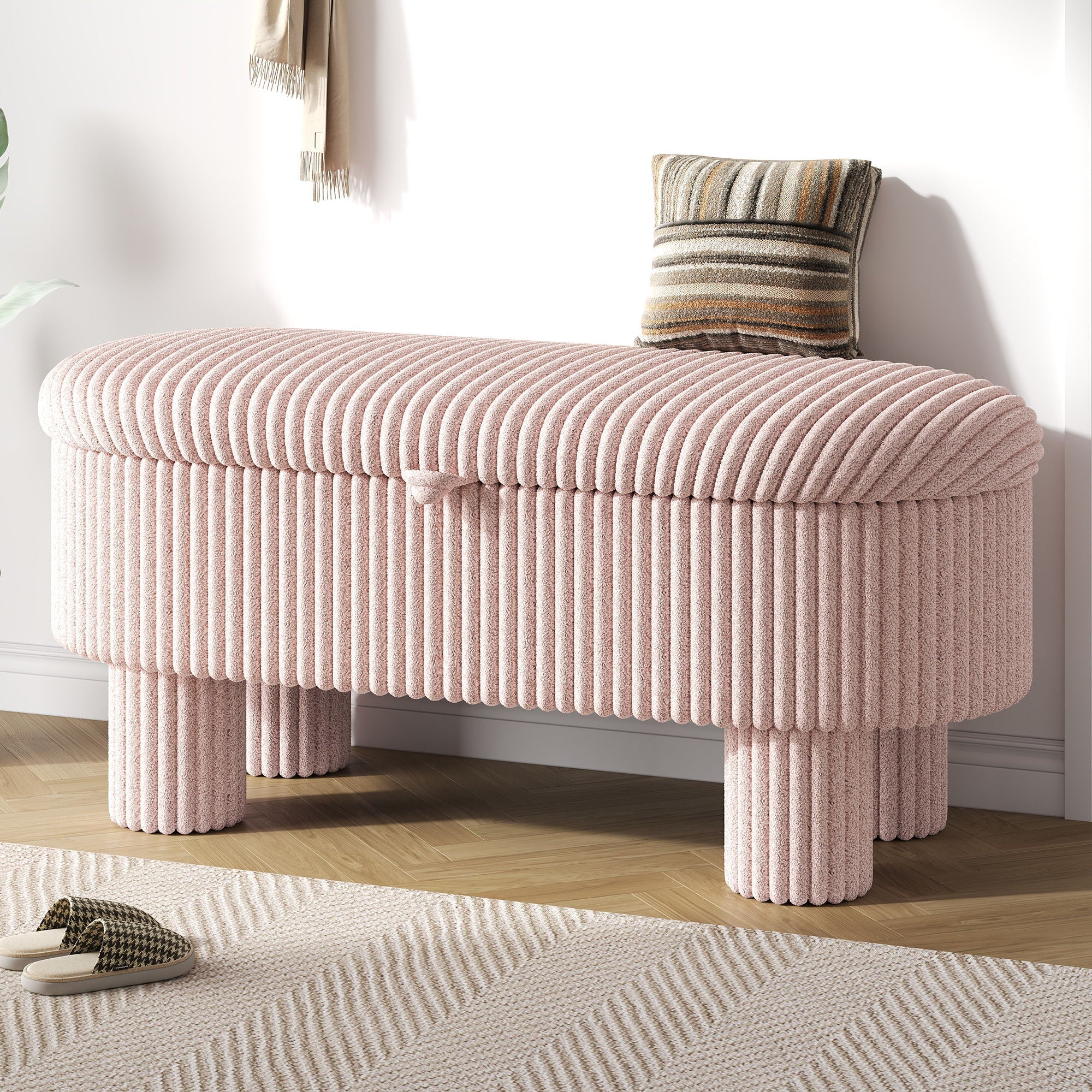 Storage Ottoman Upholstered Bench With Lift-Top Storage