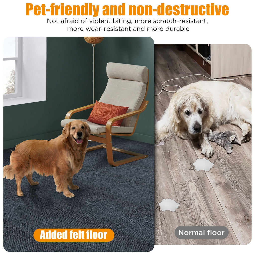 Diy Module Interlocking Decking Carpet Tiles For Patio, Porch, Poolside, Balcony, Backyard Polypropylene - Gray