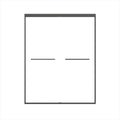 Double Sliding Shower Door, Semi-Frameless Bypass Bathroom Sliding Door With 1/4" (6 Mm) Tempered Glass For Walk-In Shower