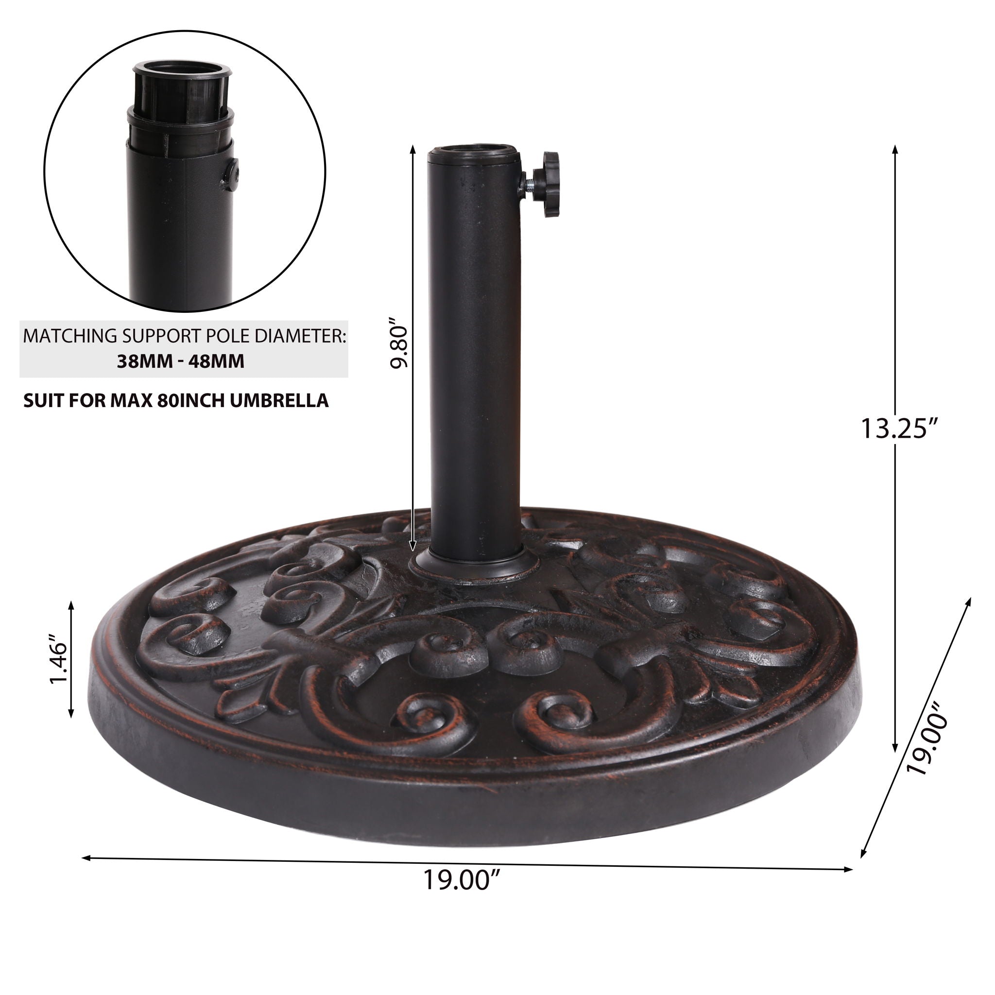 Gobi Resin Umbrella Base - Bronze