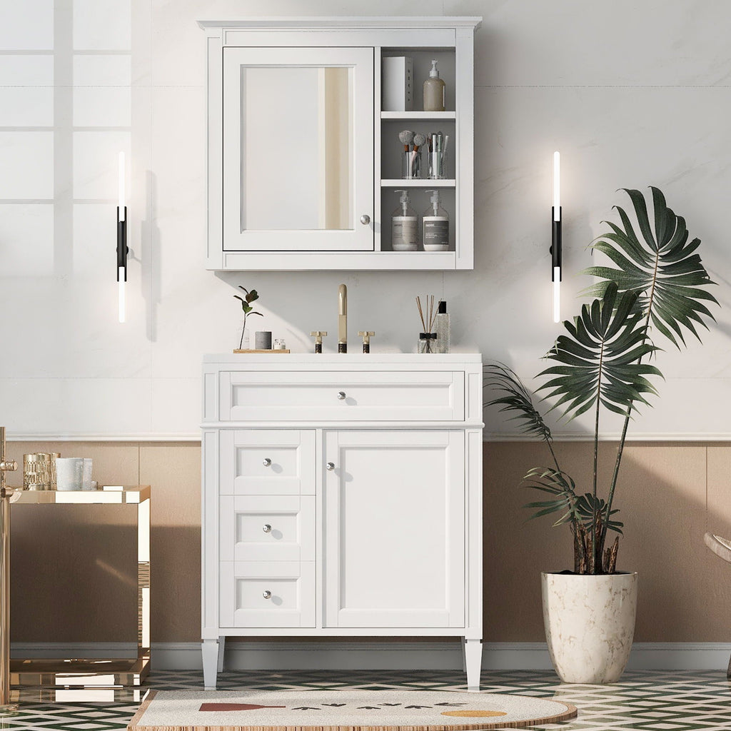 Bathroom Vanity With Medicine Cabinet and Storage