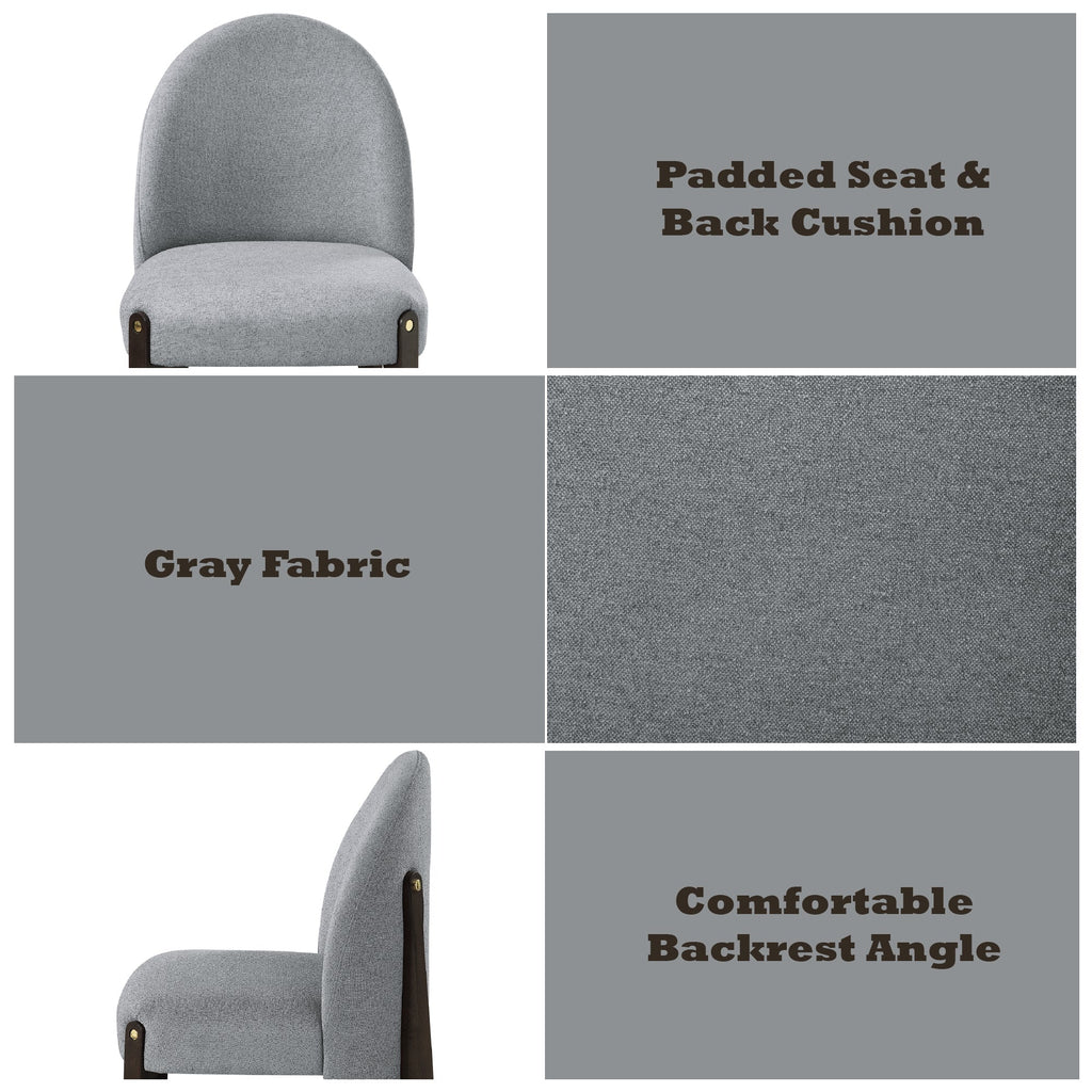 Clayten Gray Fabric and Espresso Finish Dining Chair (Set of 2)