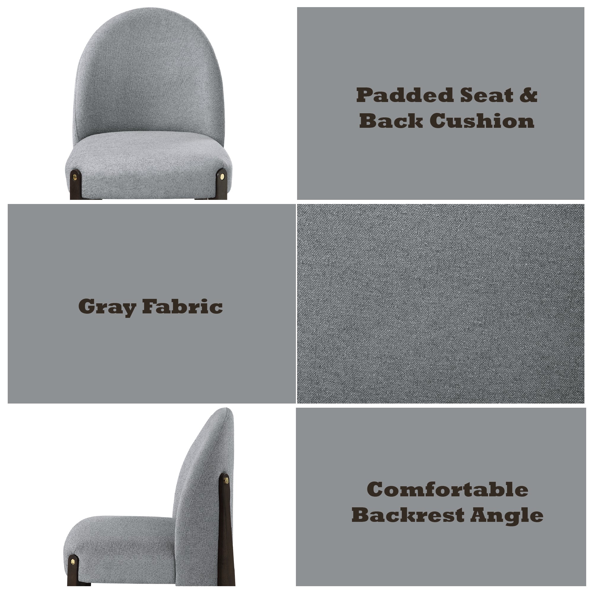 Clayten Gray Fabric and Espresso Finish Dining Chair (Set of 2)