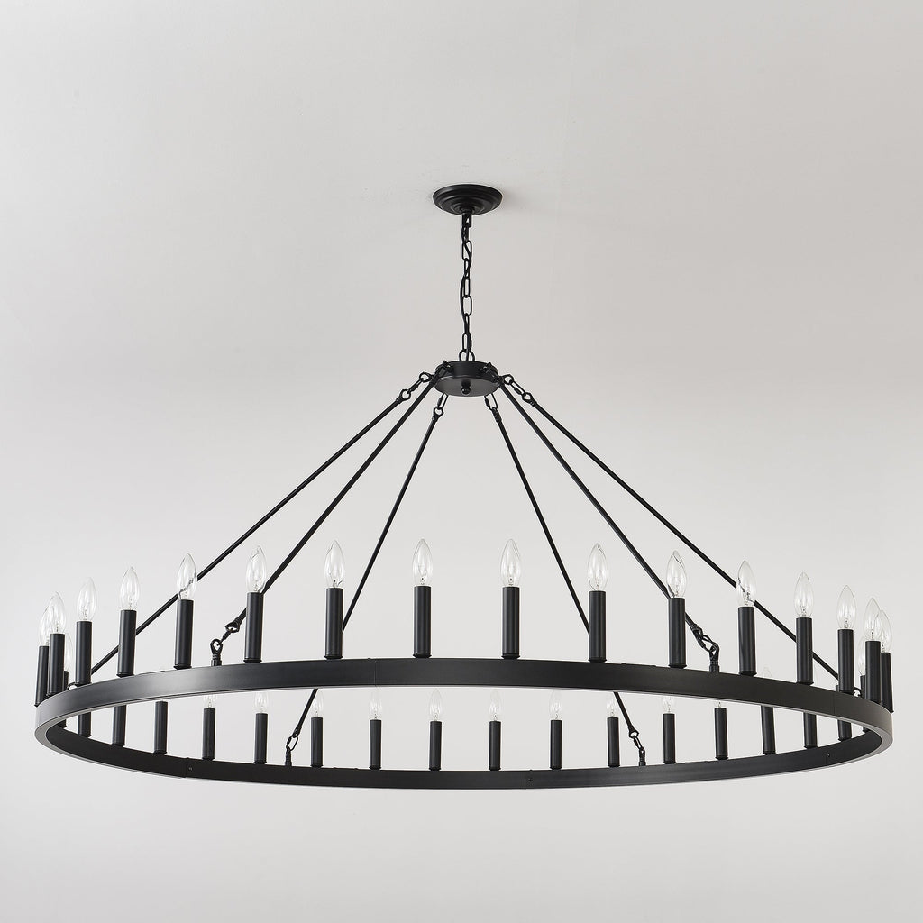 59.1 Inch 36-Light Wagon Wheel Chandelier