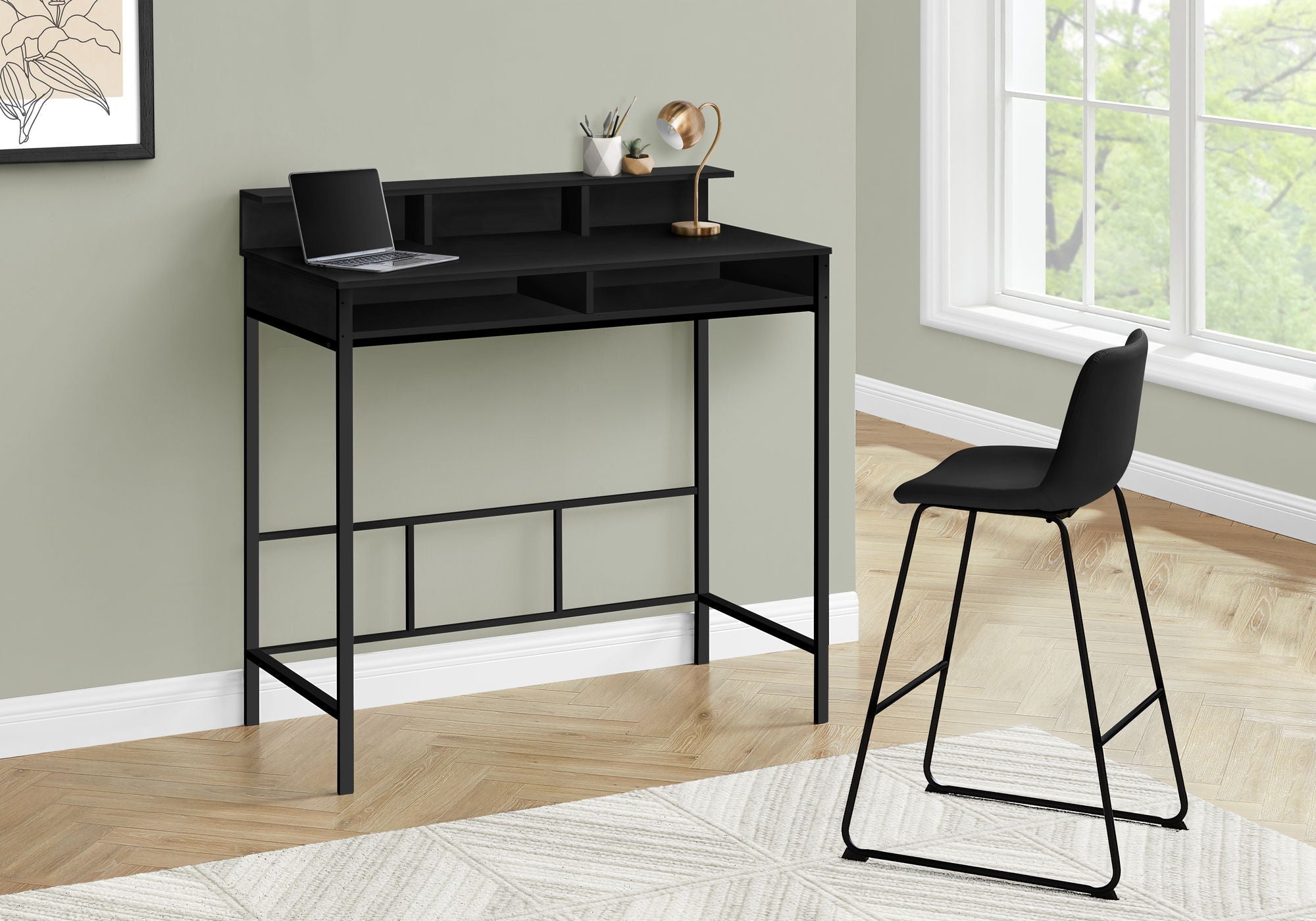 Computer Desk for Home Office with Standing Storage Shelves