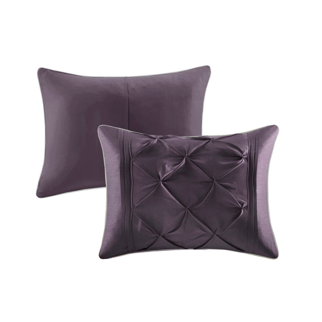 7 Piece Tufted Comforter Set Plum Full