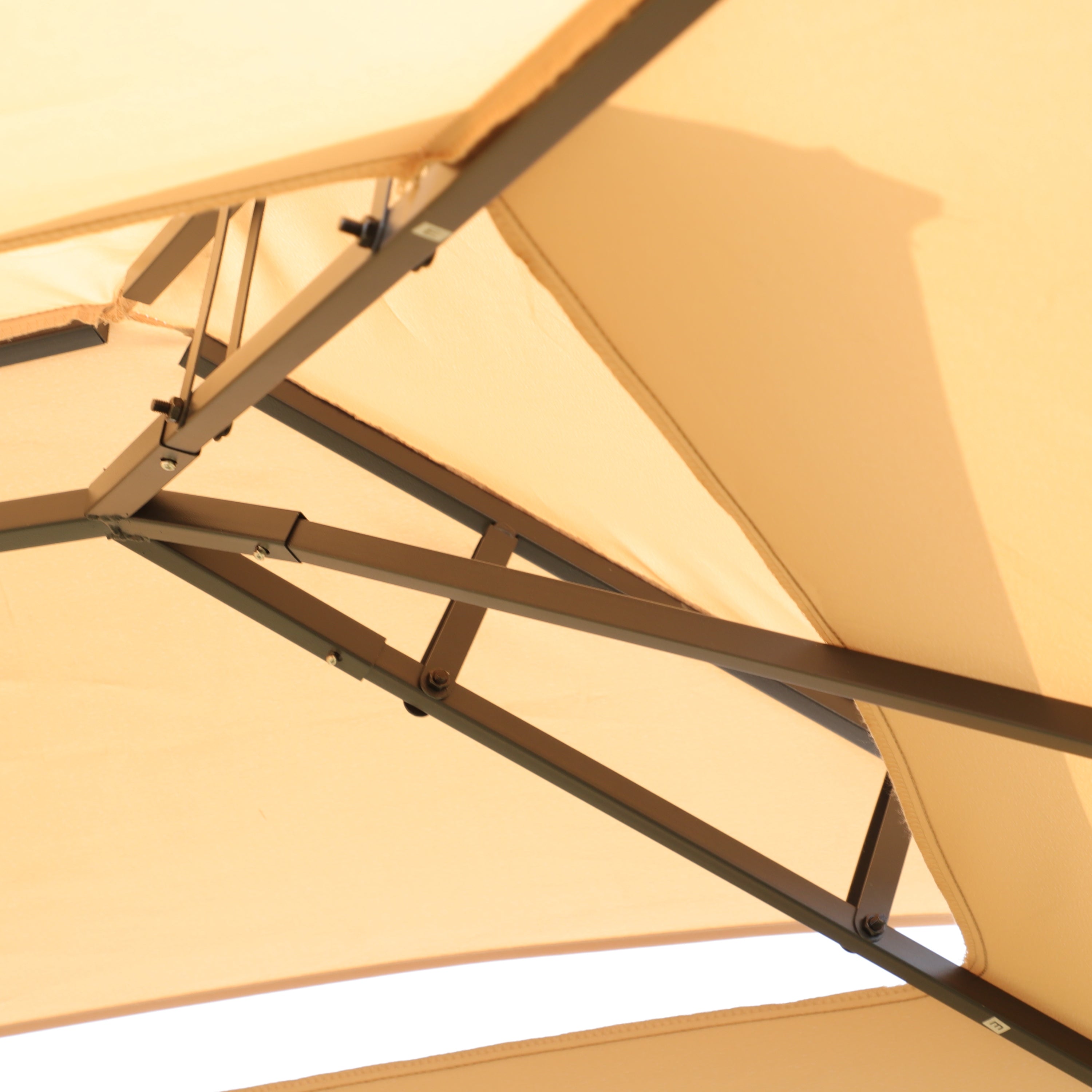 Khaki Outdoor Patio Gazebo Canopy Tent with Ventilated Double Roof