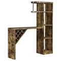 Kady - 5 Shelf Home Bar Table With Wine & Stemware Storage - Brown