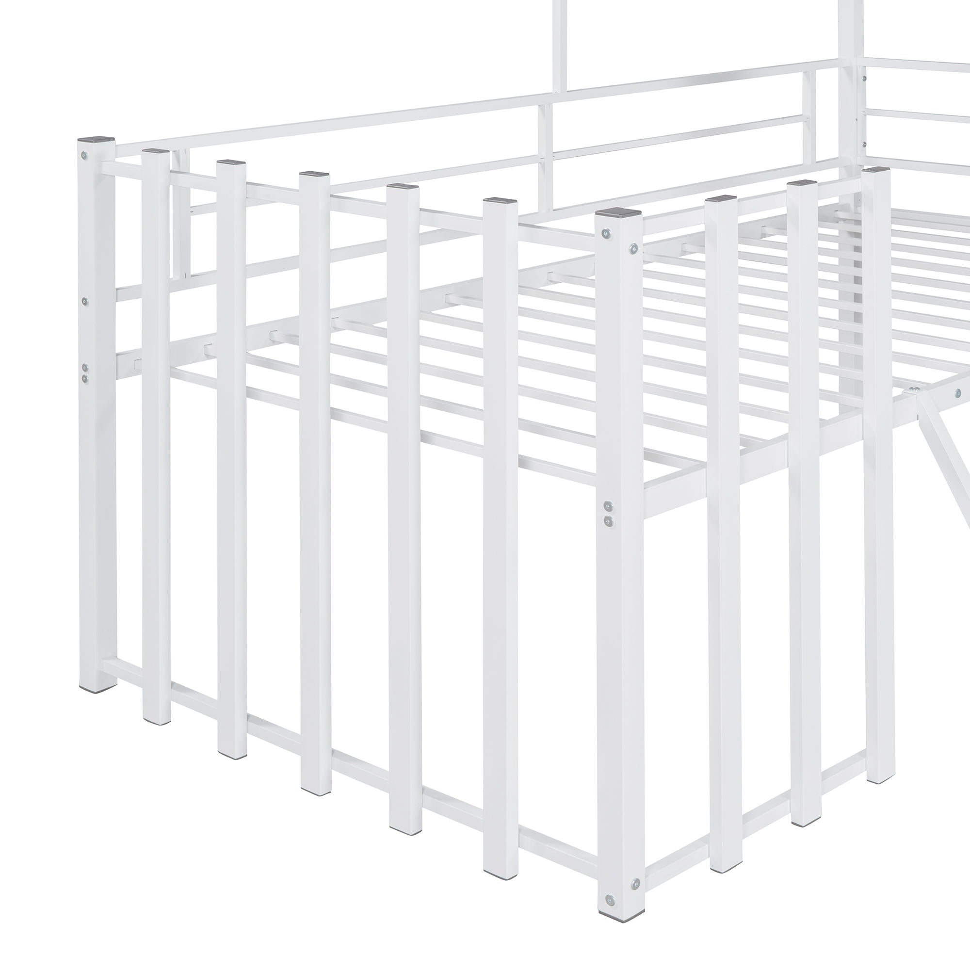 Loft Bed With Roof, Window, Guardrail, Ladder