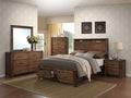 Merrilee Eastern King Bed With Storage - Oak